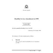 Disability Services Amendment Act 1999